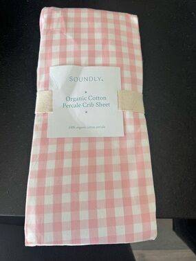 Soundly Organic Cotton Percale Crib Sheet - Pink Gingham